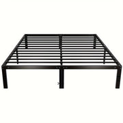 Metal Bed Frame Support Sturdy Platform Mattress Foundation with Under Storage Space No Box Spring Needed Black Full Queen King Twin Size
