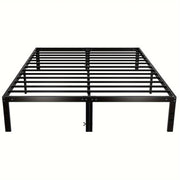 Metal Bed Frame Support Sturdy Platform Mattress Foundation with Under Storage Space No Box Spring Needed Black Full Queen King Twin Size