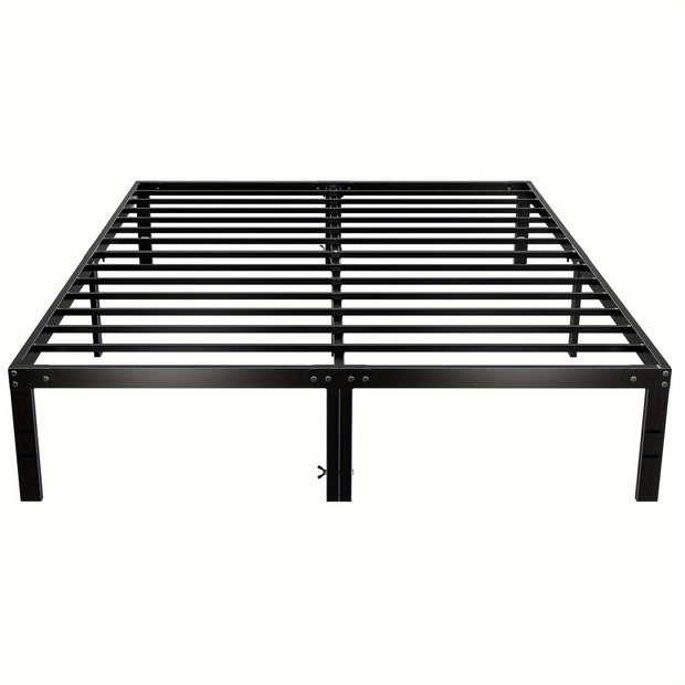 Metal Bed Frame Support Sturdy Platform Mattress Foundation with Under Storage Space No Box Spring Needed Black Full Queen King Twin Size