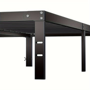 Metal Bed Frame Support Sturdy Platform Mattress Foundation with Under Storage Space No Box Spring Needed Black Full Queen King Twin Size