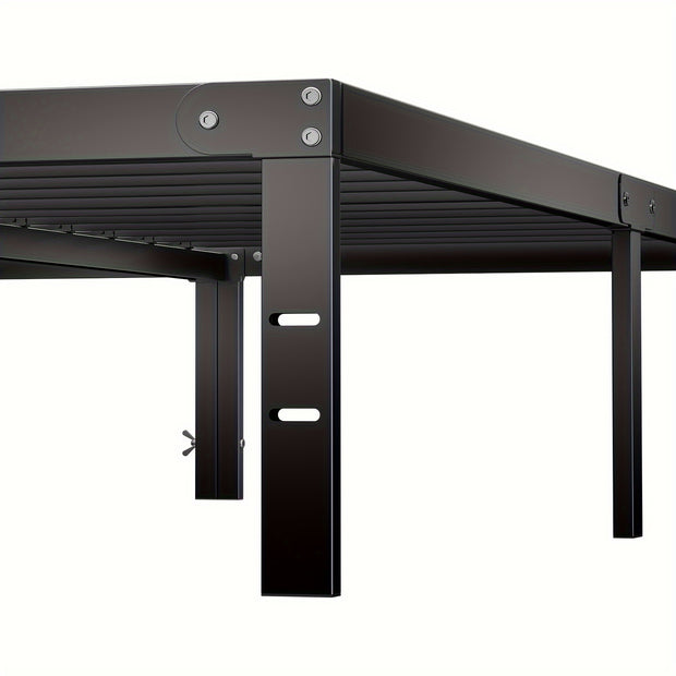 Metal Bed Frame Support Sturdy Platform Mattress Foundation with Under Storage Space No Box Spring Needed Black Full Queen King Twin Size