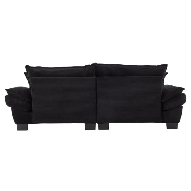 Modern Deep Seat Corduroy Loveseat Sofa Bed Convertible Set Upholstered Throw Pillows for Living Room Bedroom Guest Hotel Villa