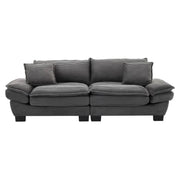 Space Saving Corduroy Convertible Sofa Modern Loveseat Sleeper Set with Tufted Reversible Cushions for Hotel Studio Apartment