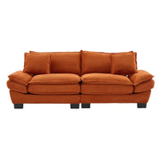 Modern Deep Seat Corduroy Loveseat Sofa Bed Convertible Set Upholstered Throw Pillows for Living Room Bedroom Guest Hotel Villa