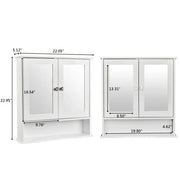 DB White Indoor Wall-Mounted Double Door Cabinet Rectangular LED Illuminated Bathroom Mirror IP44 Rated for Kitchen Use