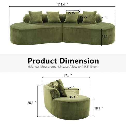 Modern Luxury Square Sofa Set for Living Room Home Comfort Furniture Tufted Finish Sealed Foam Extendable for Apartments Villas