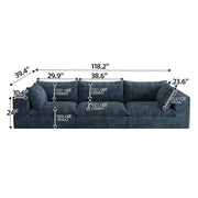 JIYI Cloud Sofa Bed Vacuum Compressed Sofa With Corduroy Fabric And Removable Cushion