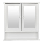 DB White Indoor Wall-Mounted Double Door Cabinet Rectangular LED Illuminated Bathroom Mirror IP44 Rated for Kitchen Use