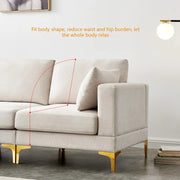 Modern L-Shaped Sofa Set Velvet Upholstered Comfortable Leisure Sofa for Apartment Hotel Villa Living Rooms