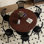 Middle Ancient Style French Retro Pure Solid Wood Round Dining Table American Round Furniture Mesa Comedor Extensible Restaurant