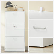 VASAGLE 3-Tier Wooden Shoe Cabinet, Storage Cupboard With 3 Flip Doors, Perfect for Narrow Hallway, Living Room, Bedroom