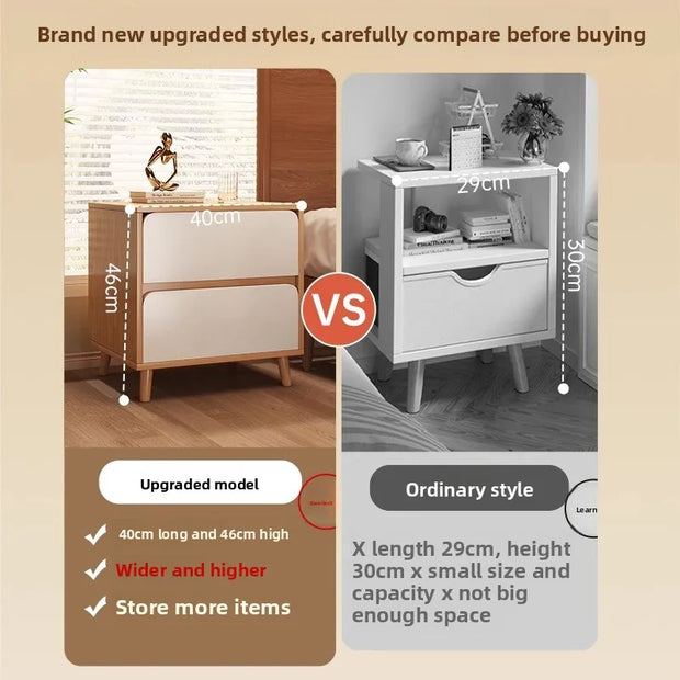 Bedside Table with Drawer – Bedroom Side Cabinet Storage Nightstand