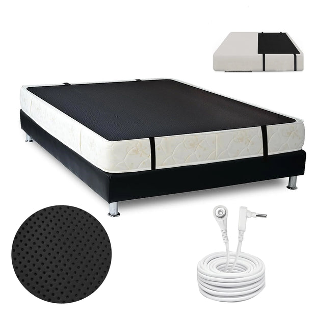 Grounding Mat For Bed Grounding Pad Mattress Cover While Sleeping Twin Size Conductive Carbon Coated Vegan Leather Mattress Pad