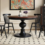 Middle Ancient Style French Retro Pure Solid Wood Round Dining Table American Round Furniture Mesa Comedor Extensible Restaurant