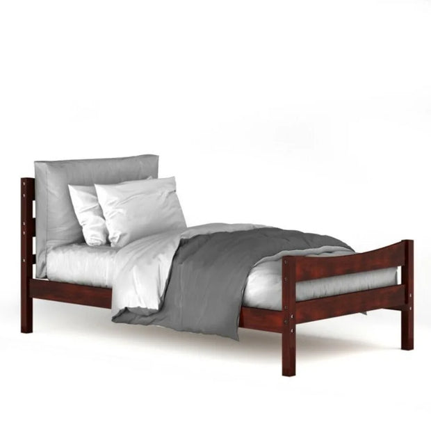 Twin Size Rustic Style Platform Bed Frame with board and Footboard
