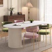 Oval Modern Dining Table Kitchen Unique Nordic Italian Salon Dining Table Luxury White Design Mesas De Jantar Home Furniture
