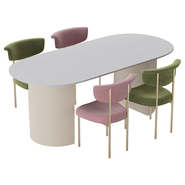 Oval Modern Dining Table Kitchen Unique Nordic Italian Salon Dining Table Luxury White Design Mesas De Jantar Home Furniture