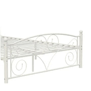Sturdy Queen Metal Bed Frame – Flower Design with Headboard & Footboard