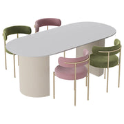 Oval Modern Dining Table Kitchen Unique Nordic Italian Salon Dining Table Luxury White Design Mesas De Jantar Home Furniture