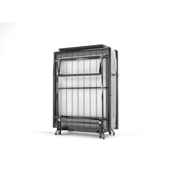 Metal Folding Bed Frame with Foam Mattress of Pockets Easy Storage and Movable with 4 Castors