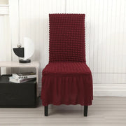High Quality Seersucker Chair Cover For Dining Room Banquet Chair Slipcover Stretch Chair Skirt Elastic Wedding Chair Decoration
