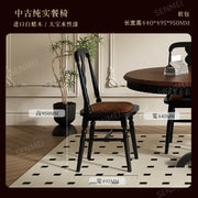 Middle Ancient Style French Retro Pure Solid Wood Round Dining Table American Round Furniture Mesa Comedor Extensible Restaurant