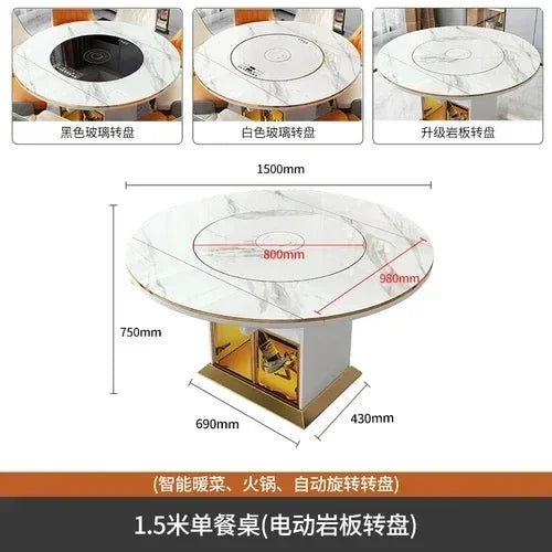 Dinner Table Round Dining Tables Set Kitchen Glass Modern Dinning Luxury Multifunctional Smart Esstische Home Furniture WSW40XP