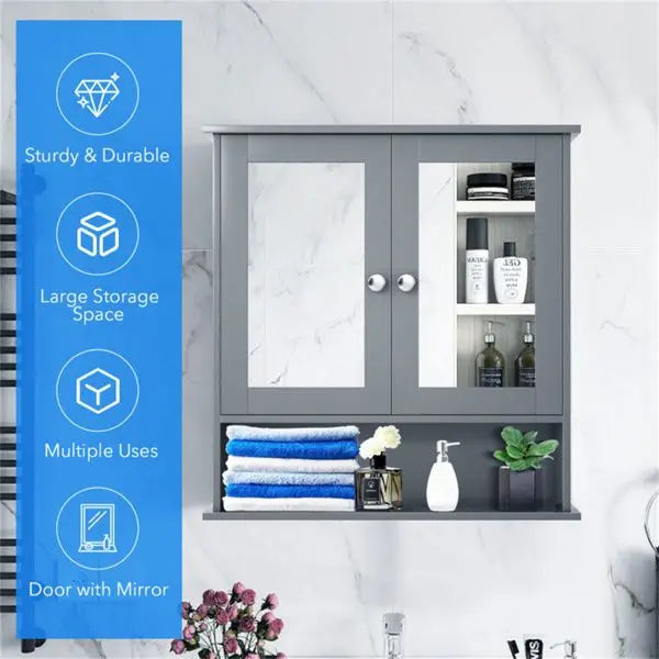 Gray Bathroom Cabinet with Mirror Furniture for Your Modern Bathroom Decor