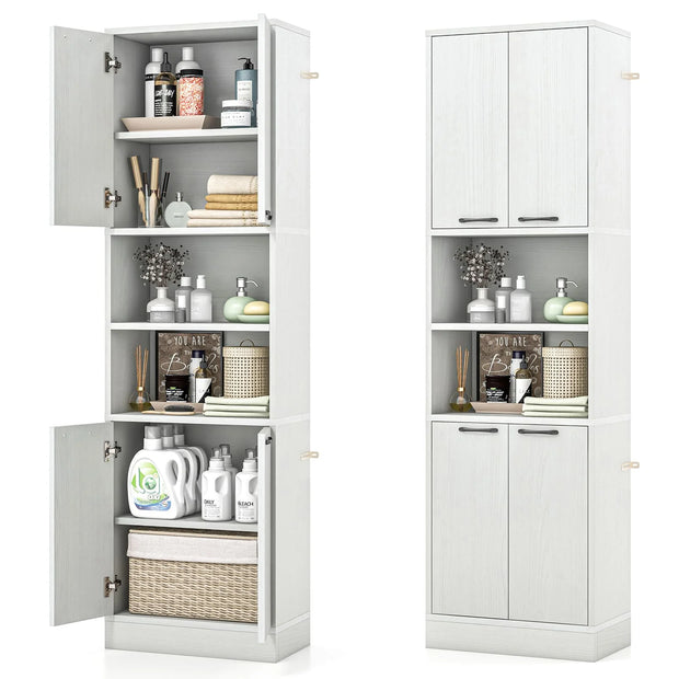 GOFLAME Kitchen Pantry Cabinet 190cm Tall Freestanding Cupboard w/Doors