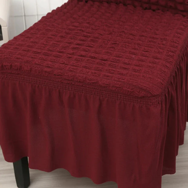 High Quality Seersucker Chair Cover For Dining Room Banquet Chair Slipcover Stretch Chair Skirt Elastic Wedding Chair Decoration