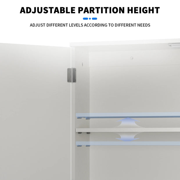 EFAN Storage Cabinet, Freestanding/Wall Mounted Bathroom Unit with Adjustable Shelf, Multi-purpose Waterproof Cupboard Furniture