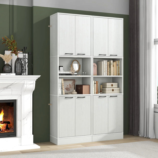 GOFLAME Kitchen Pantry Cabinet 190cm Tall Freestanding Cupboard w/Doors