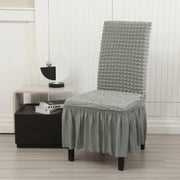 High Quality Seersucker Chair Cover For Dining Room Banquet Chair Slipcover Stretch Chair Skirt Elastic Wedding Chair Decoration