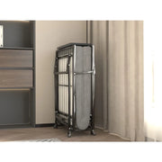 Metal Folding Bed Frame with Foam Mattress of Pockets Easy Storage and Movable with 4 Castors