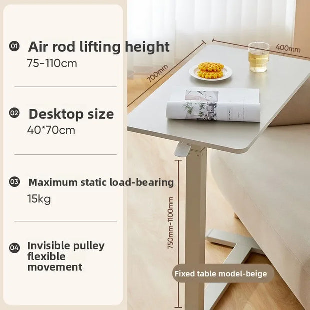 Hydraulic lifting bedside table Movable lifting computer table Desk standing sofa side few folding notebook table