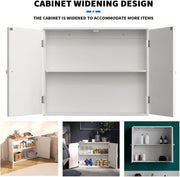 EFAN Storage Cabinet, Freestanding/Wall Mounted Bathroom Unit with Adjustable Shelf, Multi-purpose Waterproof Cupboard Furniture
