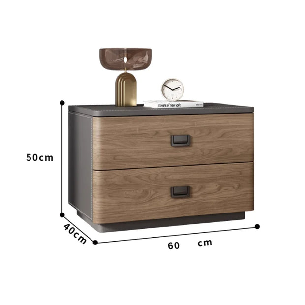 Italian Style Space-Saving Bedside Table – Modern Aesthetic Bedroom Storage Nightstand