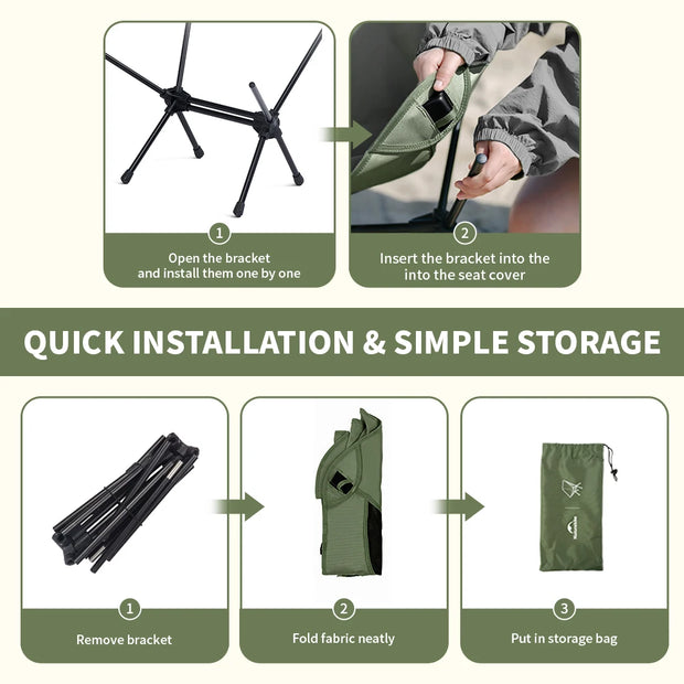 Naturehike Camping Chair Yl08 Ultralight Foldable Moon Chair Outdoor Portable Widened Picnic Chair Folding Travel Beach Chair