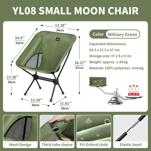 Naturehike Camping Chair Yl08 Ultralight Foldable Moon Chair Outdoor Portable Widened Picnic Chair Folding Travel Beach Chair