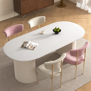 Oval Modern Dining Table Kitchen Unique Nordic Italian Salon Dining Table Luxury White Design Mesas De Jantar Home Furniture