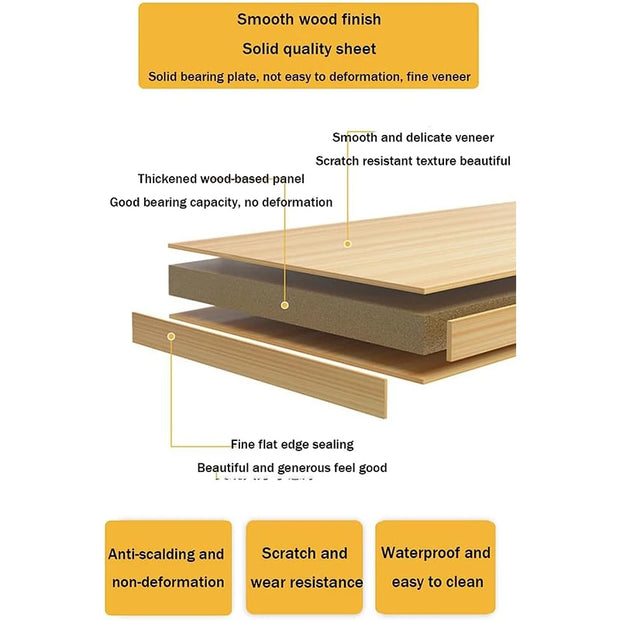 Solid Wood Bedside Table – Double-Layer Nightstand for Bedroom & Living Room