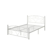 Queen Size Unique Flower Sturdy System Metal Bed Frame With board And Footboard