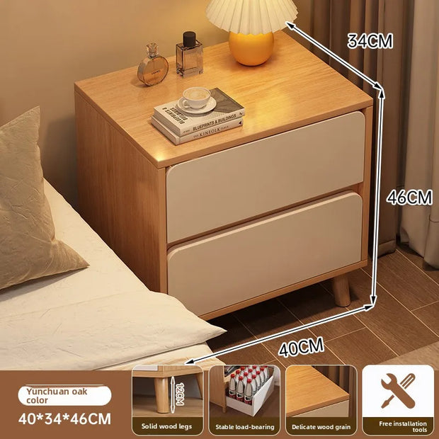 Bedside Table with Drawer – Bedroom Side Cabinet Storage Nightstand