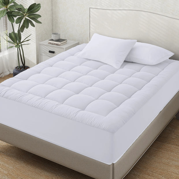 Cooling Mattress Pad Quilted Fitted Mattress Cover Mattress Topper Breathable Mattress Protector with 8-21 Inch Deep Pocket