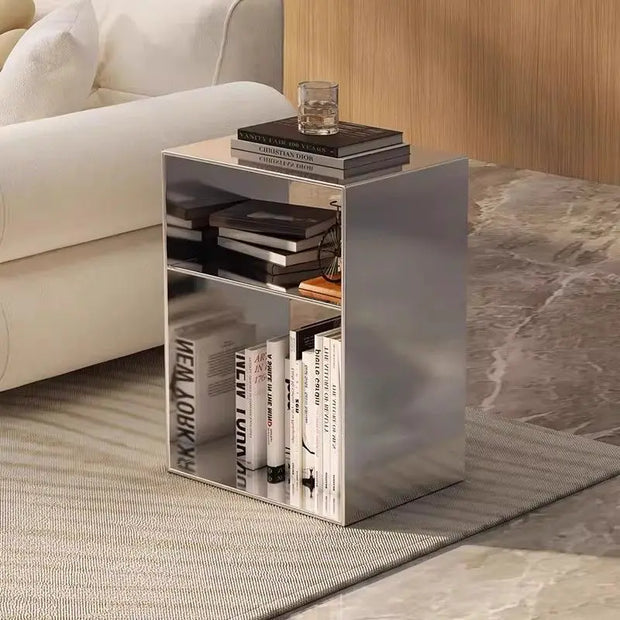 Creative Ancient-Style Bedside Table – Multi-Tier Side Cabinet with Stainless Steel Shelves