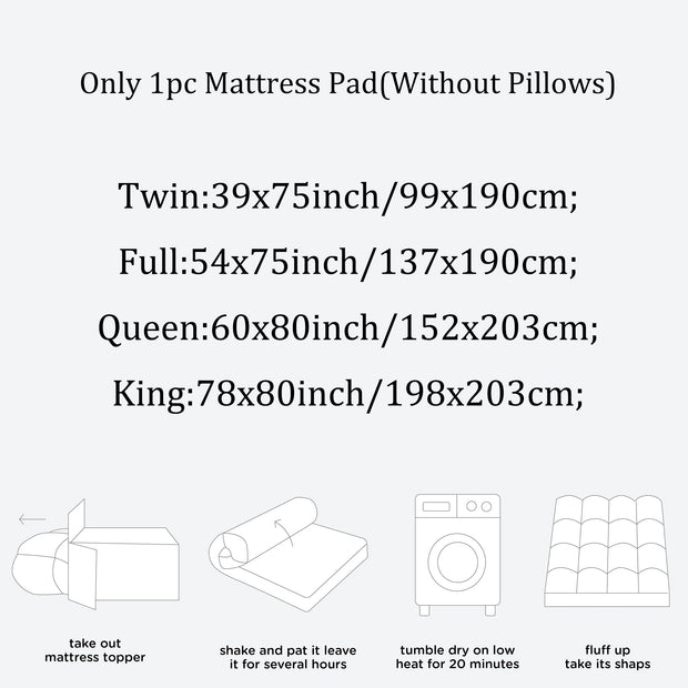 Cooling Mattress Pad Quilted Fitted Mattress Cover Mattress Topper Breathable Mattress Protector with 8-21 Inch Deep Pocket