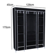 Canvas Wardrobe Clothes Closet Organizer Portable Storage Cupboard for Bedroom  128*45*170cm Fabric Closet