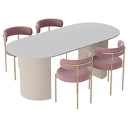 Oval Modern Dining Table Kitchen Unique Nordic Italian Salon Dining Table Luxury White Design Mesas De Jantar Home Furniture