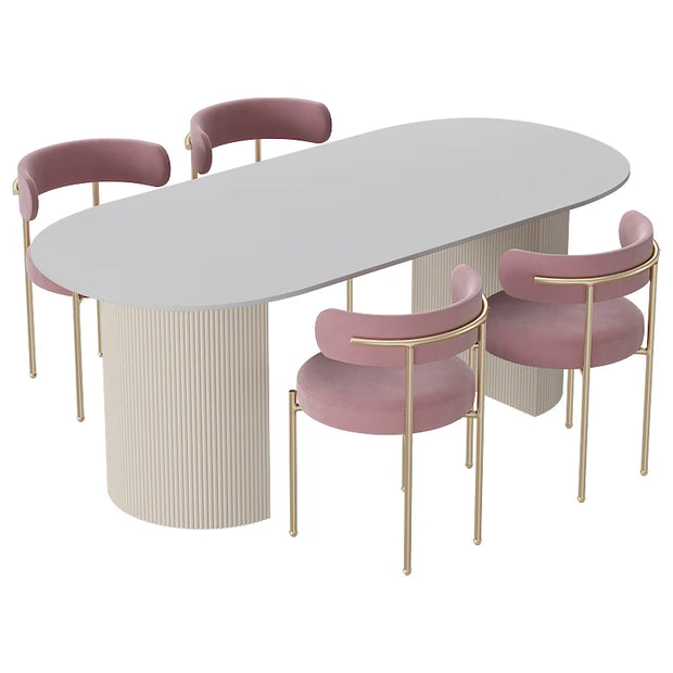 Oval Modern Dining Table Kitchen Unique Nordic Italian Salon Dining Table Luxury White Design Mesas De Jantar Home Furniture