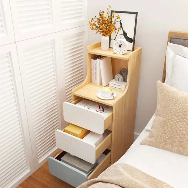 Wooden Bedside Table Multifunctional Storage Cabinet Drawer Style Storage Cabinet Easy To Assemble Bedside Table Simple Storage